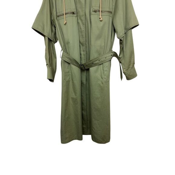 Allegri Vintage Trench Coat 100% Cotton Hoodie Size: M - Picture 3 of 7